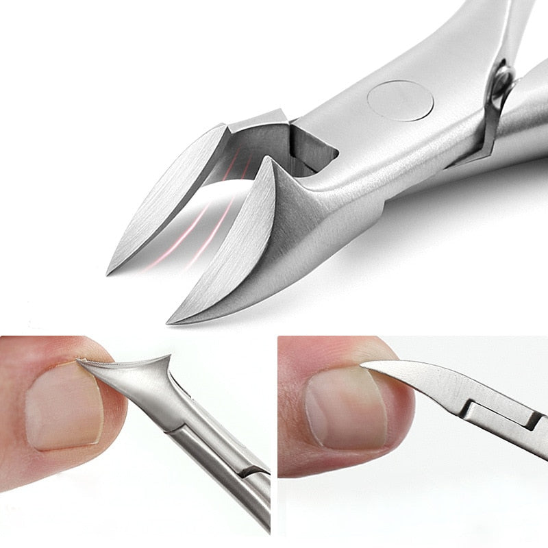 Stainless steel nail clippers trimmer Ingrown pedicure care professional Cutter nipper tool