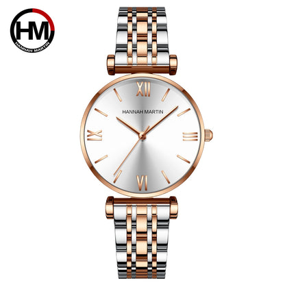 Top Brand Luxury Quartz Movement Stainless Steel Diamond Dial Waterproof Ladies Wristwatches