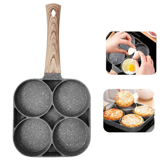 4 Hole Frying pan Cooking Pot Non-Stick Pancake Maker Home Breakfast Egg Burger Pot for Gas Stove Induction Cooker Cookware