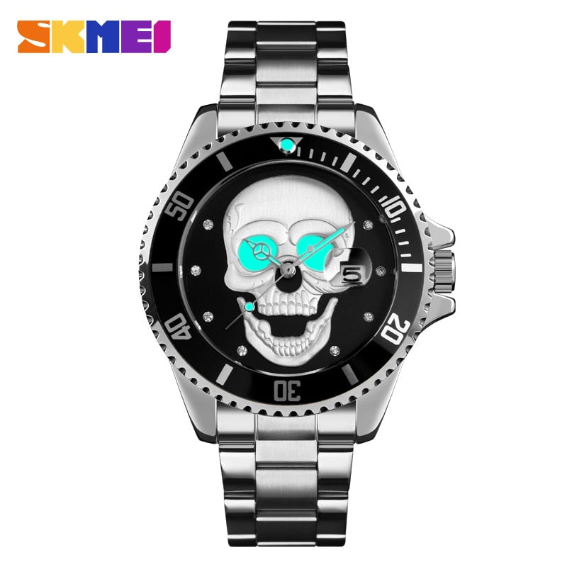 Skeleton Creative Watches Stainless Steel Male Clock Waterproof