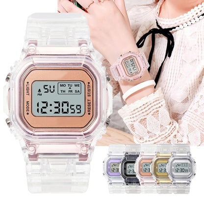 Transparent Digital Watch Square