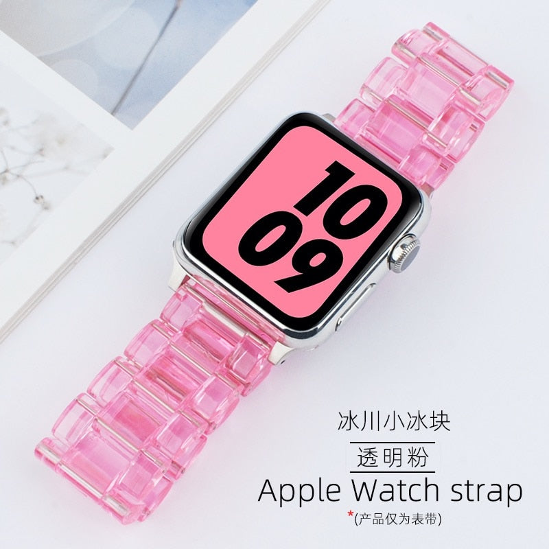 Transparent Resin Watch Band for Apple Watch