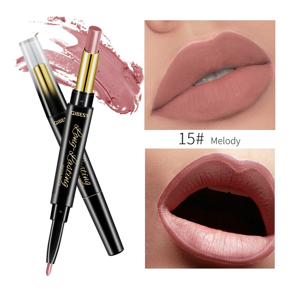 Waterproof Lipstick Pen 2 In 1 Lipstick Pen Lip Liner Lipstick Pencil