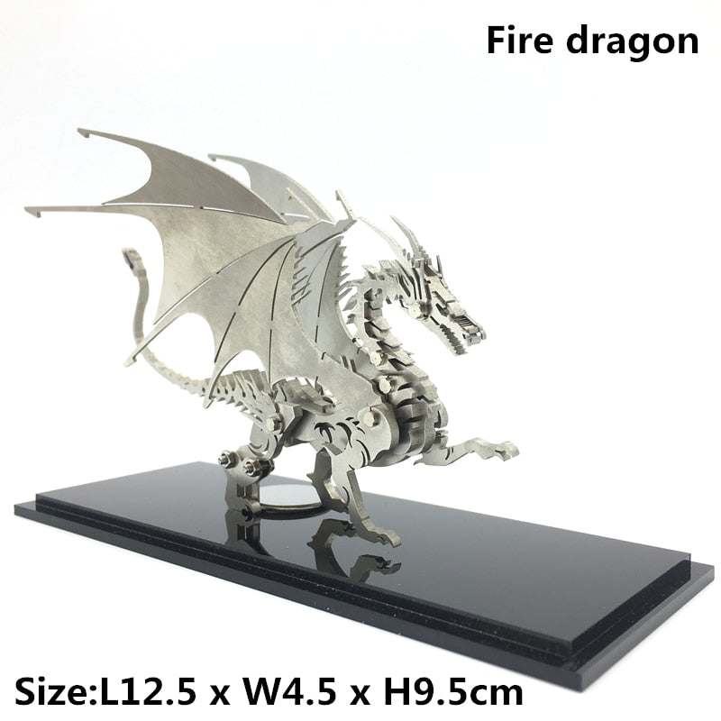 Metal Model Chinese Zodiac Dinosaurs western fire dragon