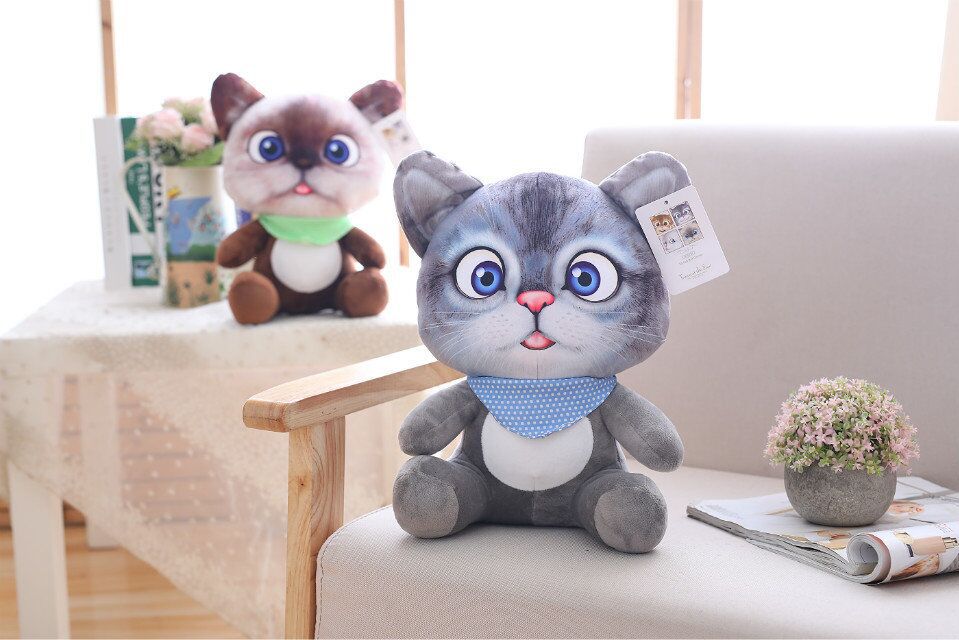 20cm 3D Cat Toys Kawaii Plush Animal Cats Dolls Toys Gifts