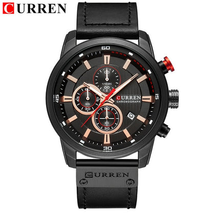 Brand Military Sport Watch Quartz Clock Leather Strap