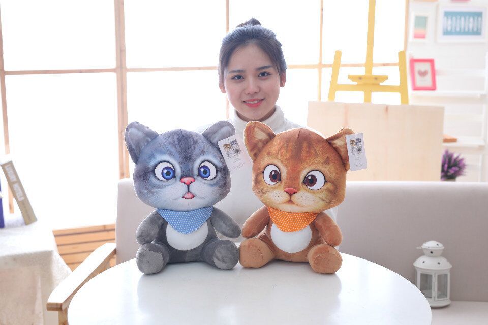 20cm 3D Cat Toys Kawaii Plush Animal Cats Dolls Toys Gifts