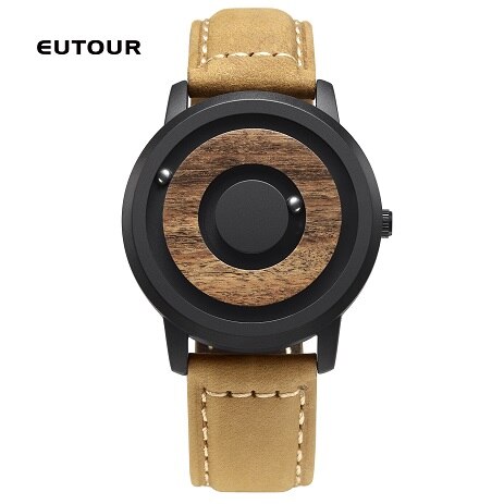 Novelty Wood Dial Scaleless Magnetic Watch Belt Natural Forest Fashion