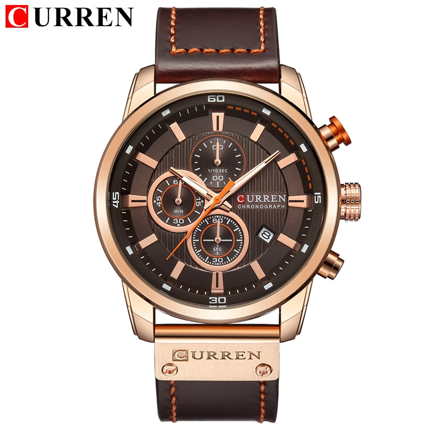 Brand Military Sport Watch Quartz Clock Leather Strap