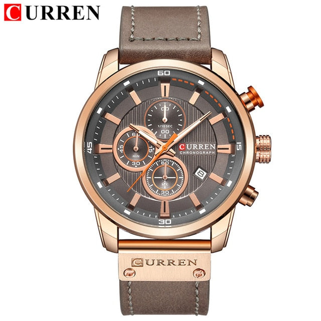 Brand Military Sport Watch Quartz Clock Leather Strap