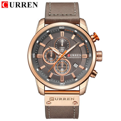 Brand Military Sport Watch Quartz Clock Leather Strap