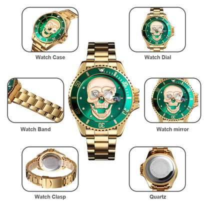 Skeleton Creative Watches Stainless Steel Male Clock Waterproof