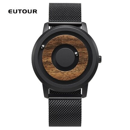 Novelty Wood Dial Scaleless Magnetic Watch Belt Natural Forest Fashion