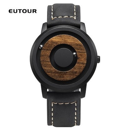 Novelty Wood Dial Scaleless Magnetic Watch Belt Natural Forest Fashion