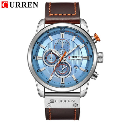 Brand Military Sport Watch Quartz Clock Leather Strap