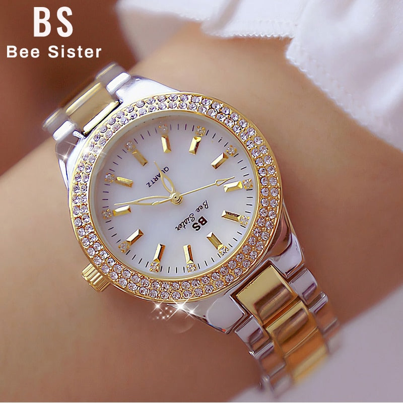 Wrist Watches Dress Gold Watch Crystal Diamond Watch