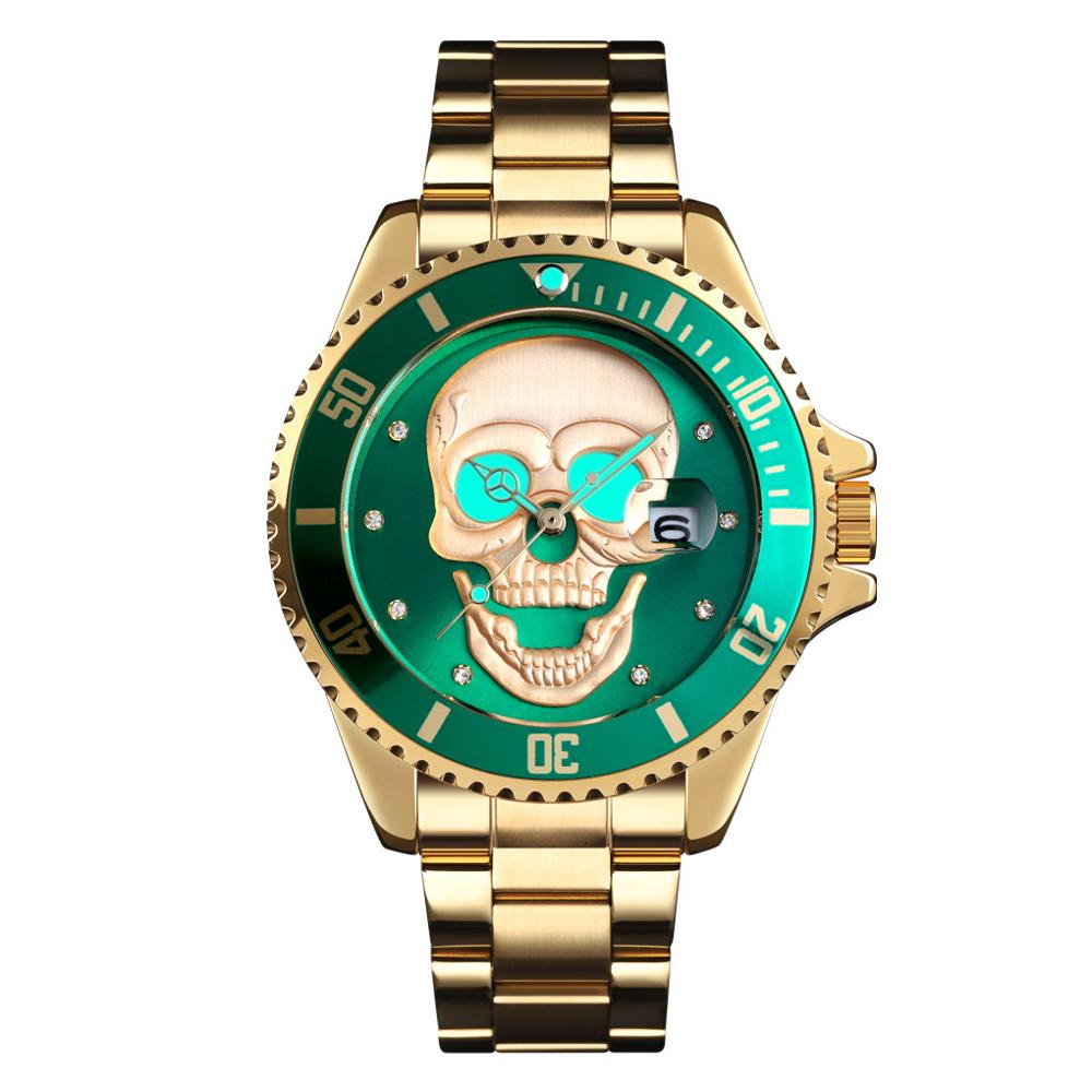 Skeleton Creative Watches Stainless Steel Male Clock Waterproof