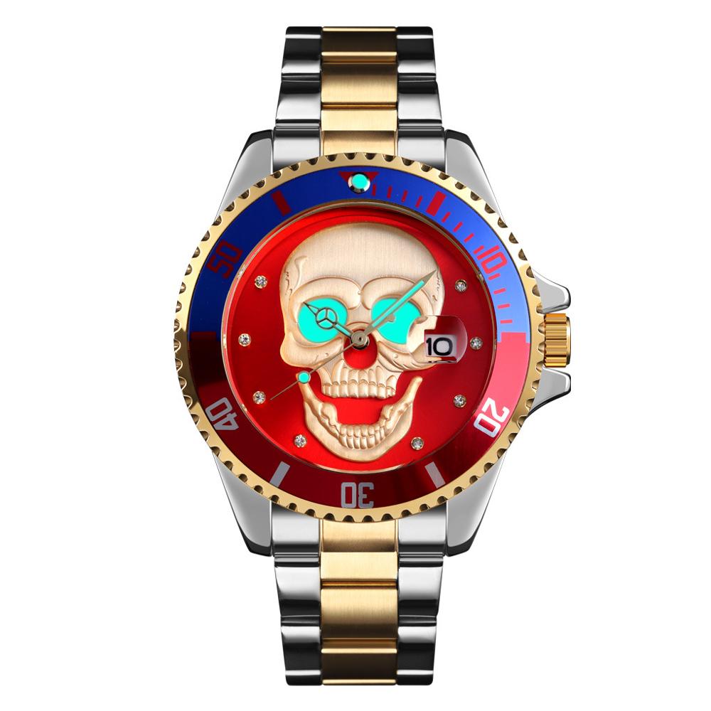 Skeleton Creative Watches Stainless Steel Male Clock Waterproof