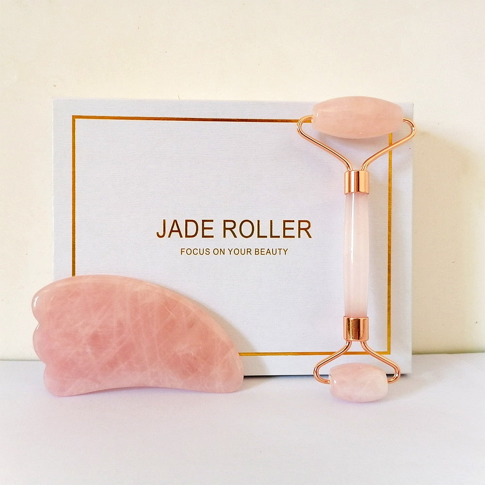 Face Massage Jade Roller Rose Quartz Natural Stone