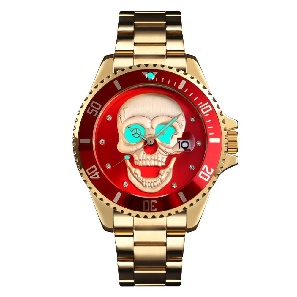 Skeleton Creative Watches Stainless Steel Male Clock Waterproof