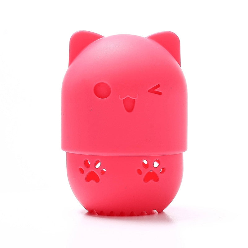 Kitten Silicone Powder Puff Drying Holder Egg Stand