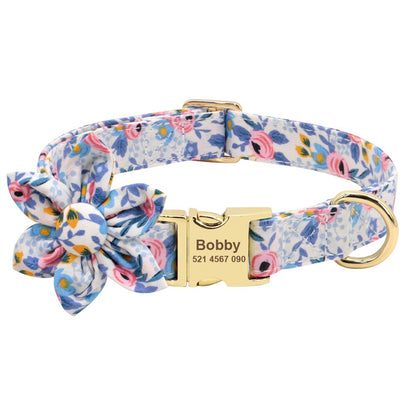 Floral Personalized Dog Collar Fashion Printed Custom Collars