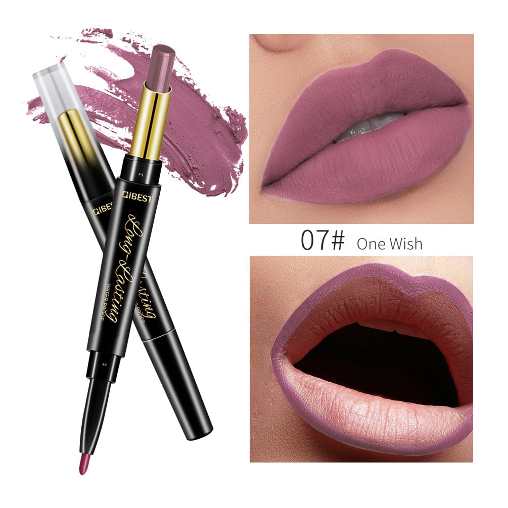 Waterproof Lipstick Pen 2 In 1 Lipstick Pen Lip Liner Lipstick Pencil