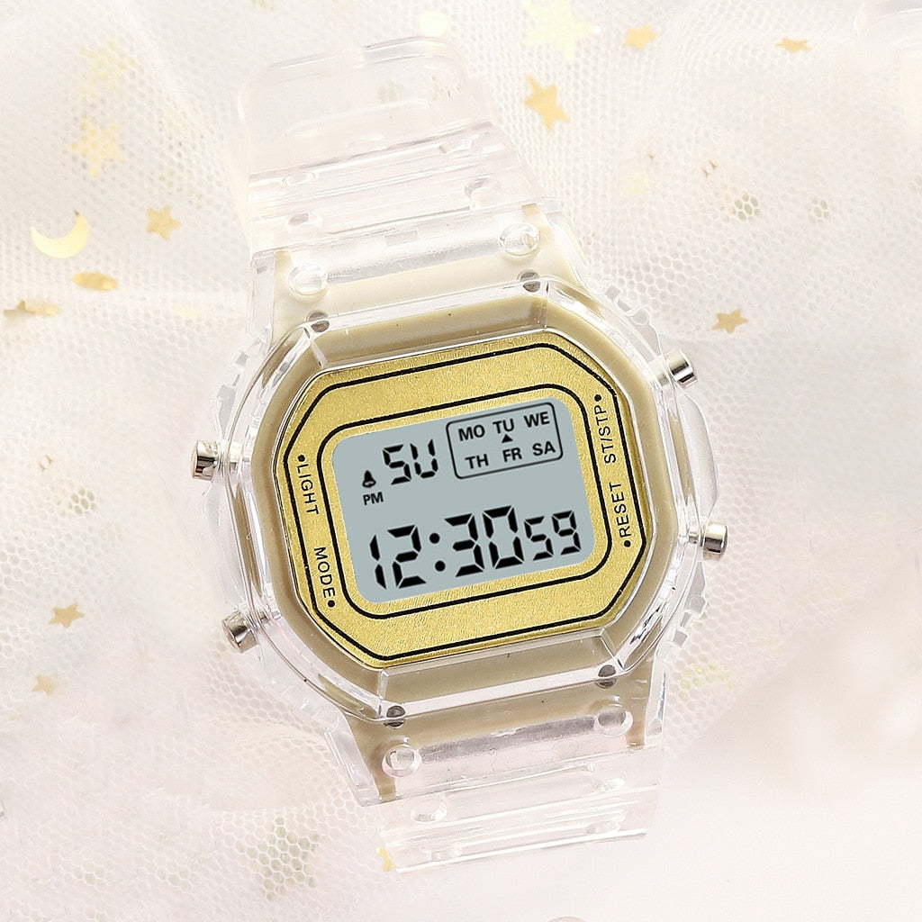 Transparent Digital Watch Square