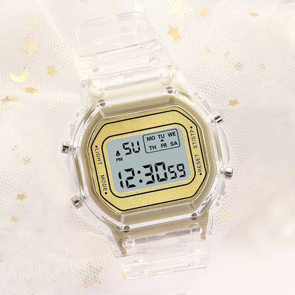 Transparent Digital Watch Square