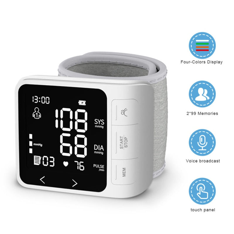 Wrist Blood Pressure Monitor Heart Rate