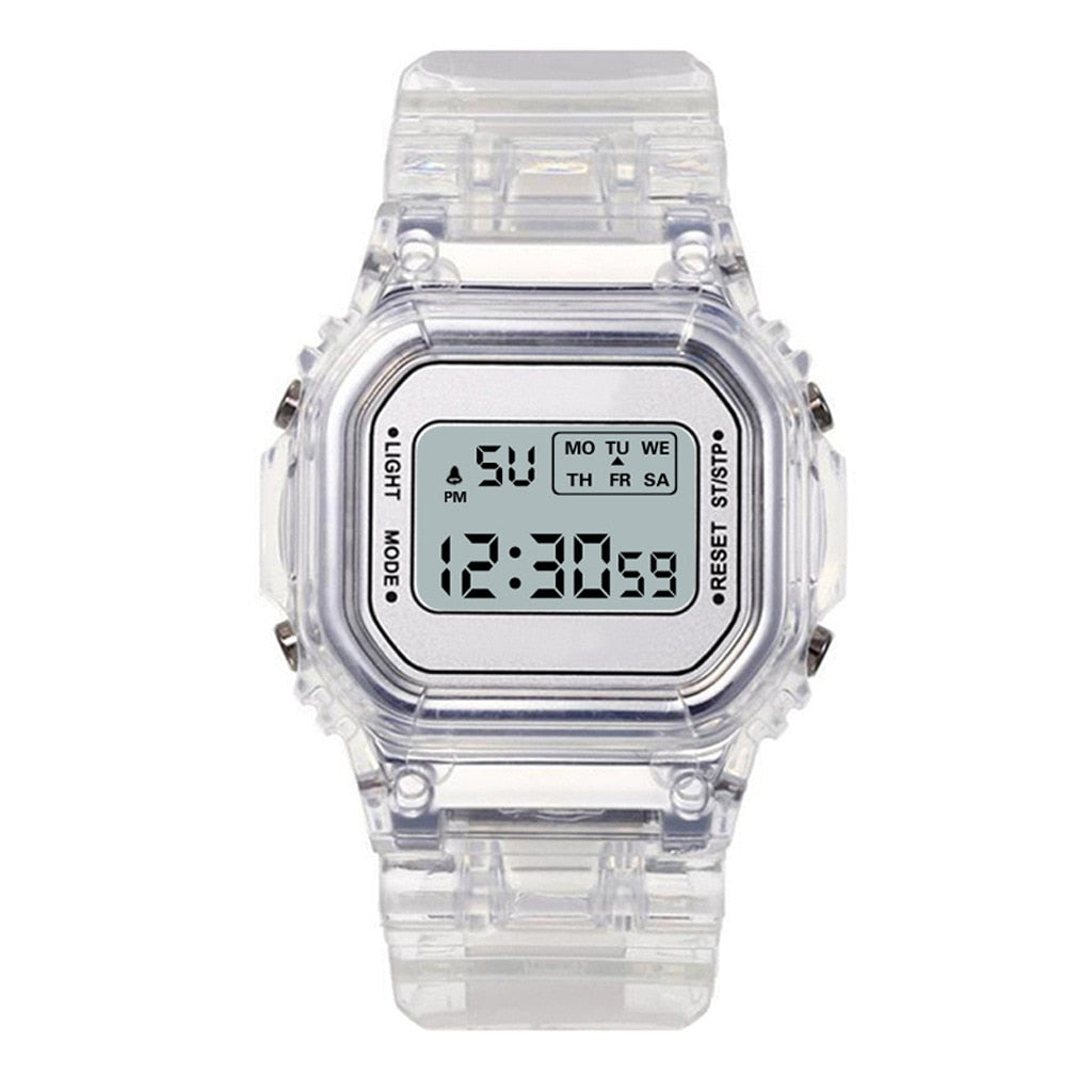 Transparent Digital Watch Square