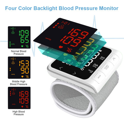 Wrist Blood Pressure Monitor Heart Rate