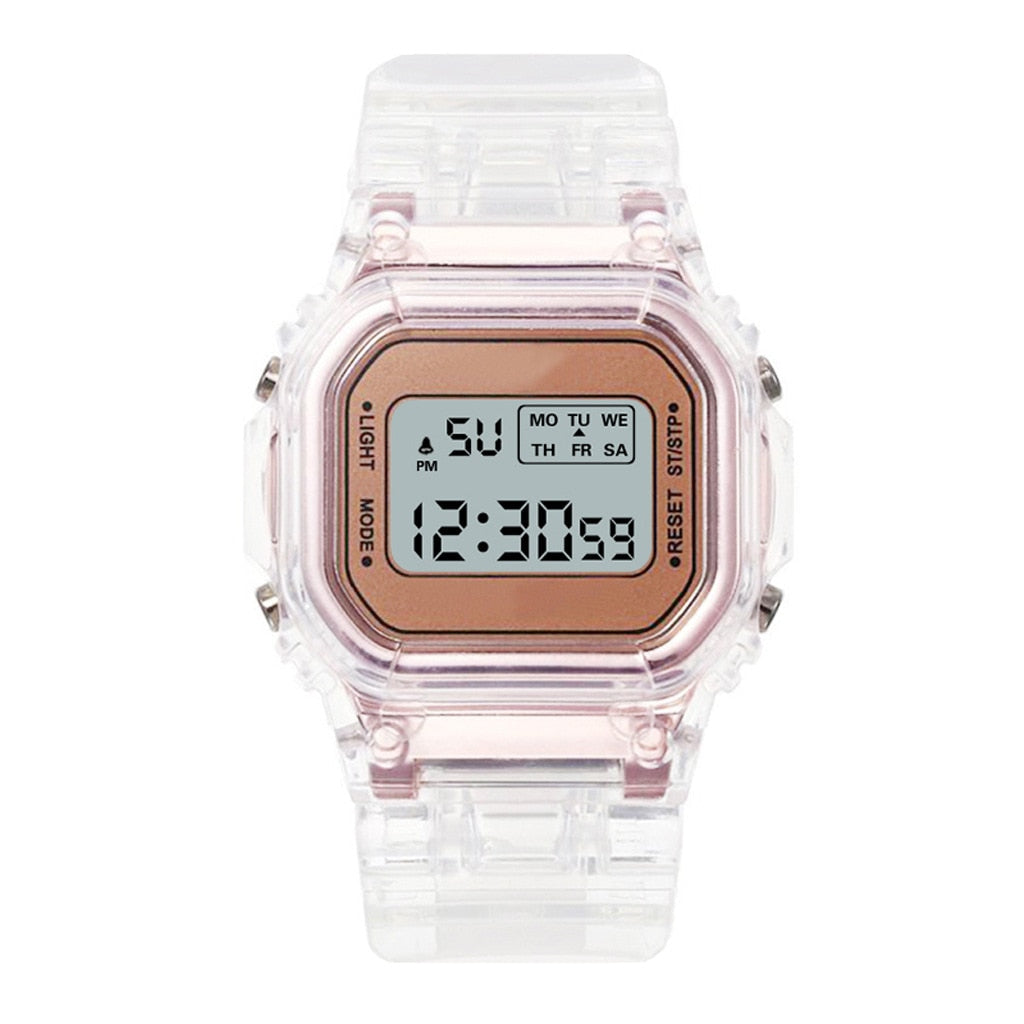 Transparent Digital Watch Square