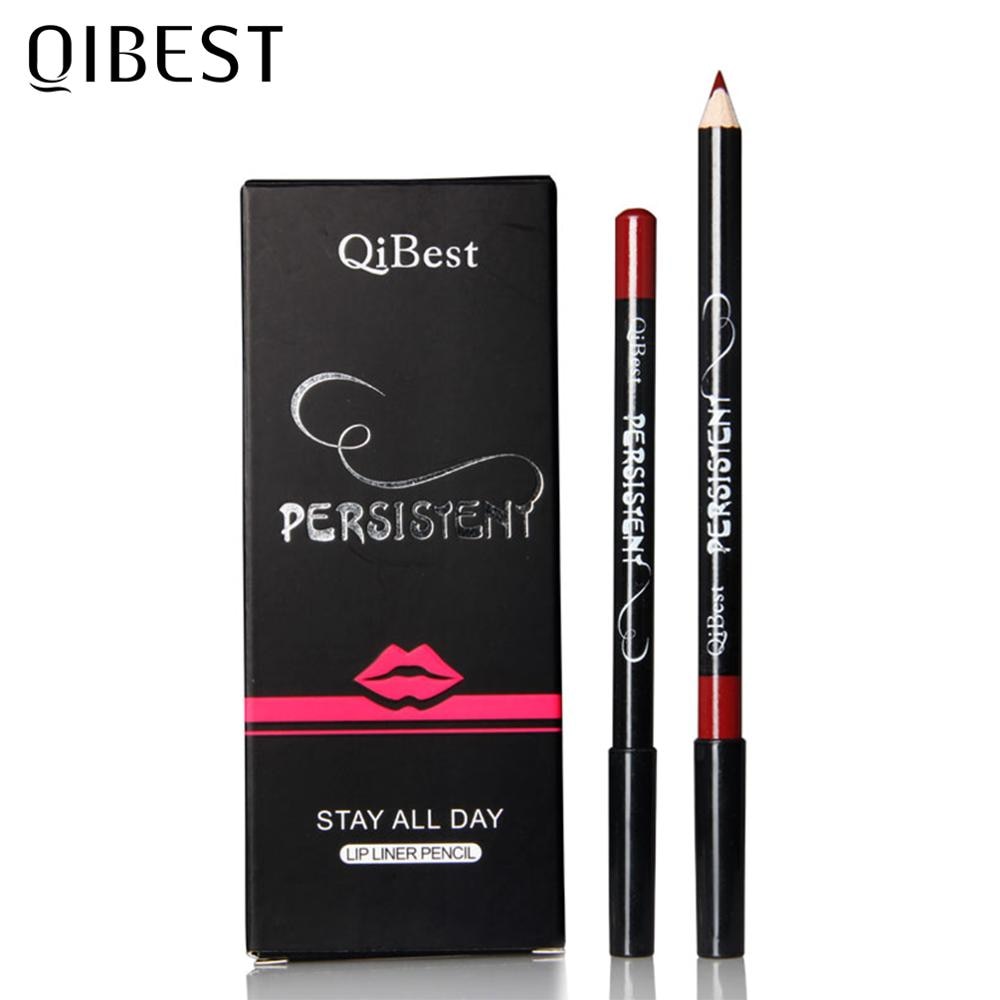 QIBEST 12Colors Lip Liner Lip Makeup Long-lasting Matte Lipliner Pencil Waterproof Moisturizing Lipstick Contour Cosmetics TSLM2