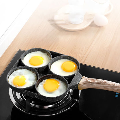 4 Hole Frying pan Cooking Pot Non-Stick Pancake Maker Home Breakfast Egg Burger Pot for Gas Stove Induction Cooker Cookware