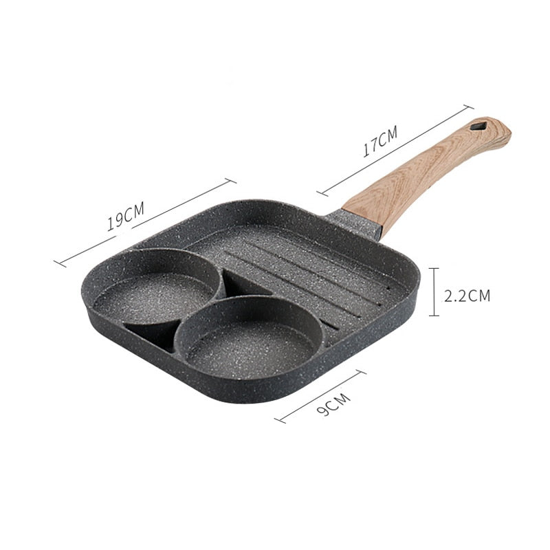 4 Hole Frying pan Cooking Pot Non-Stick Pancake Maker Home Breakfast Egg Burger Pot for Gas Stove Induction Cooker Cookware