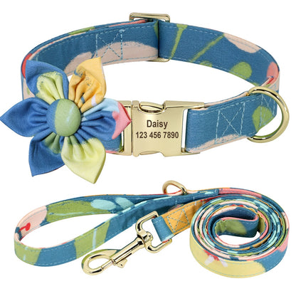 Floral Personalized Dog Collar Fashion Printed Custom Collars