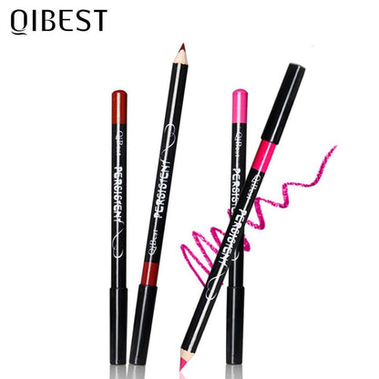 QIBEST 12Colors Lip Liner Lip Makeup Long-lasting Matte Lipliner Pencil Waterproof Moisturizing Lipstick Contour Cosmetics TSLM2