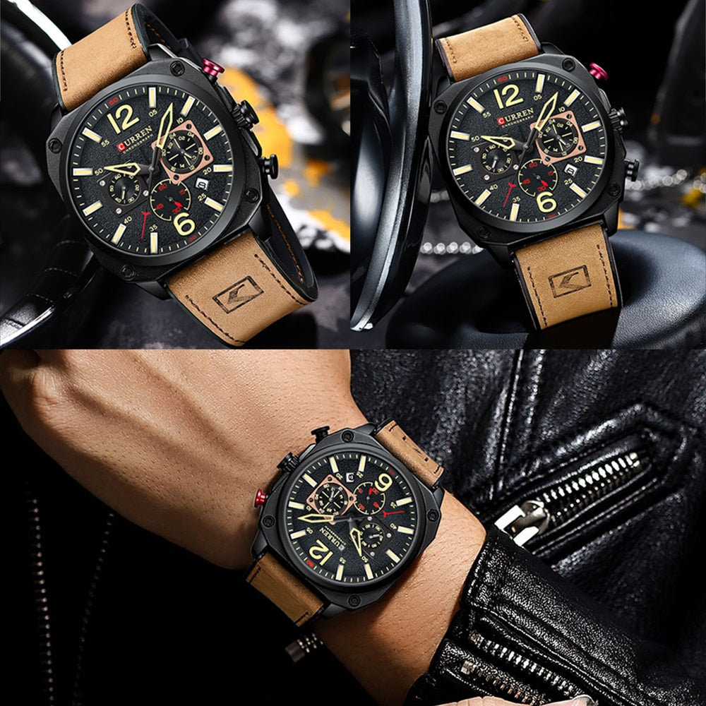 Brand Luxury Brown Quartz Wrist watch