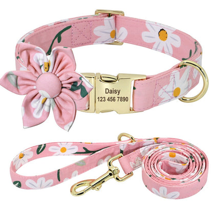 Floral Personalized Dog Collar Fashion Printed Custom Collars