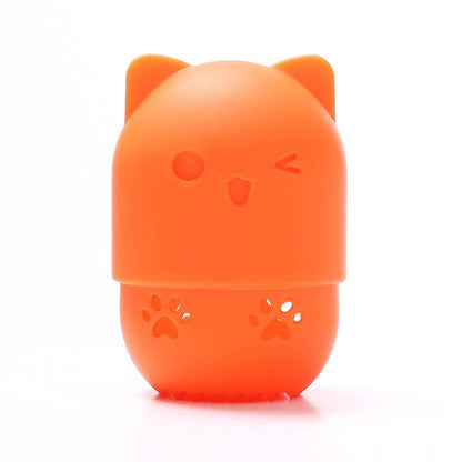 Kitten Silicone Powder Puff Drying Holder Egg Stand