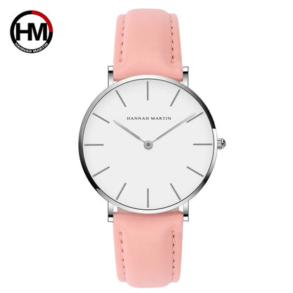 Brand Fashion Simple Japan Quartz Movement Watch Reloj Mujer Montre Femme Leather Strap Clock Women Analog Waterproof Wristwatch