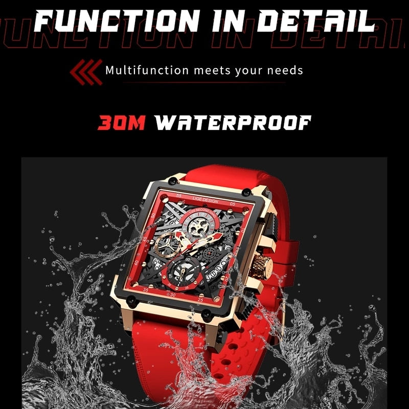 Top Brand Luxury Hollow Square Sport Watch