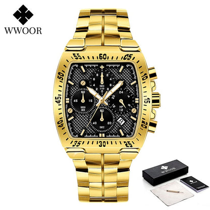 Top Brand Luxury Gold Full Steel Waterproof