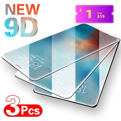 3Pcs Full Cover Protect Glass For iPhone 12 11 13 Pro Max 14Pro mpered Glass Film For iPhone 13 X XS XR 6s 7 8 Plus Screen Glass