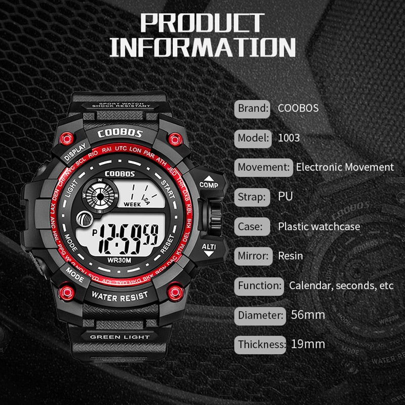 Cool Luminous Men Sport Watch High-end Silicone Strap