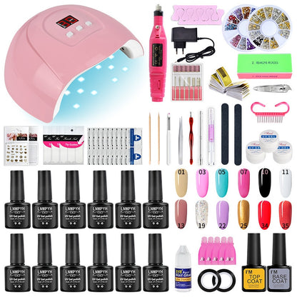 Nail Lamp UV Gel Nail Polish Kit Manicure Art Tool