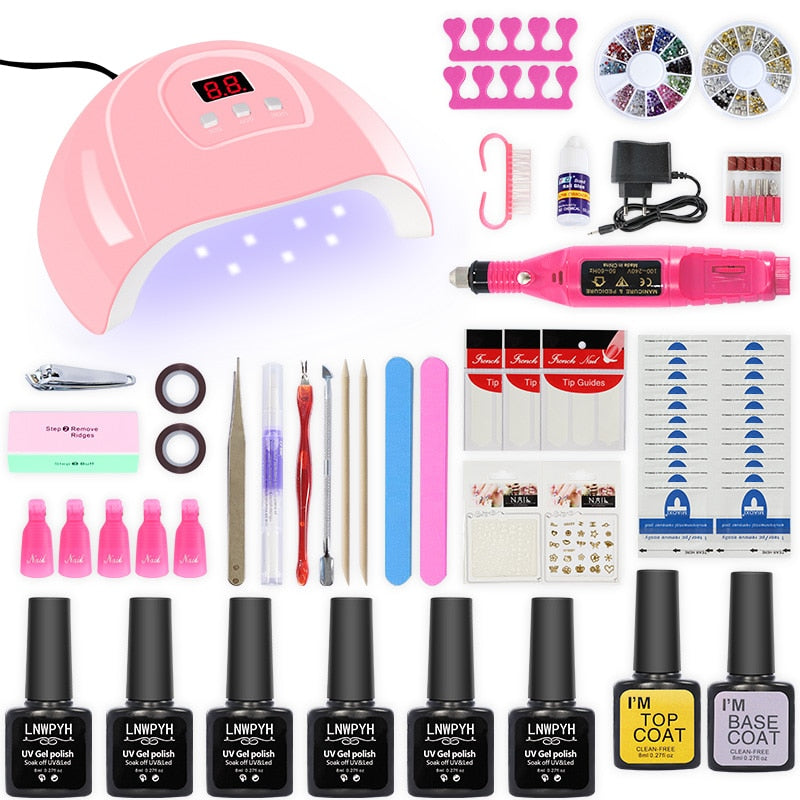 Nail Lamp UV Gel Nail Polish Kit Manicure Art Tool