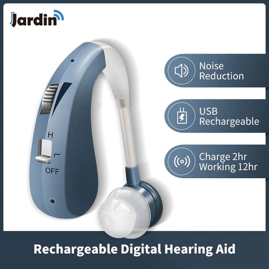 Hearing Aid Rechargeable Digital Sound Amplifier Air Conduction Wireless Headphones for Deaf Elderly Ear Care Hearing Aids