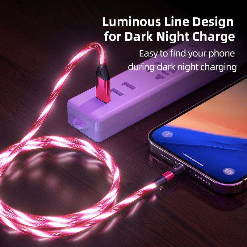 540 Rotate Luminous Magnetic Cable 3A Fast Charging Mobile